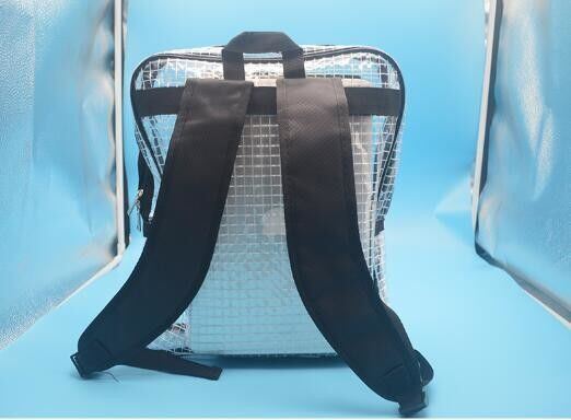 Clear PVC Anti-Static Cleanroom Tool Bag 39x10x34cm with Zipper and Shoulder Straps