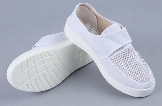 Ботинки Esd чистой комнаты холста 34-46 PU 3 стороны breathable с велкро