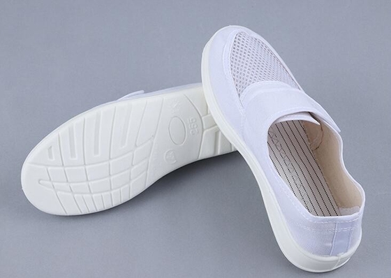 Ботинки Esd чистой комнаты холста 34-46 PU 3 стороны breathable с велкро